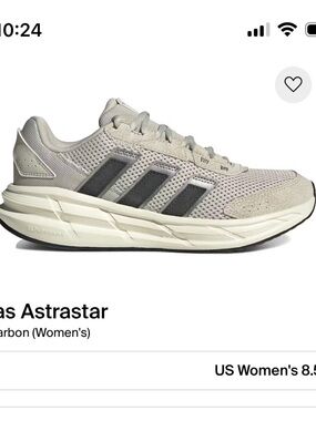 adidas Women's Astrastar Running Shoes in Light Gray with Dark Gray Stripes